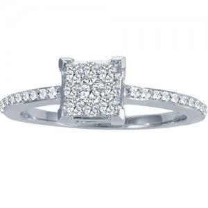 Interchangeable Daisy Sqaure White Diamond Band