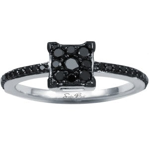 Interchangeable Daisy Sqaure Black Diamond Band