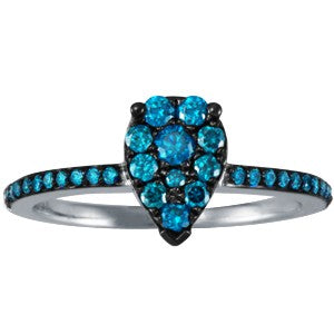 Interchangeable Daisy Pear Blue Diamond