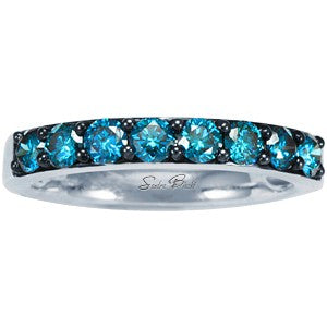 Interchangeable Blue Diamond Single Row Band