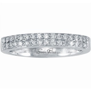 Interchangeable White Diamond Double Row Band