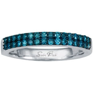 Interchangeable Blue Diamond Double Row Band
