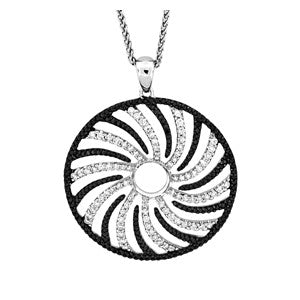 Black And White Diamond Pedant