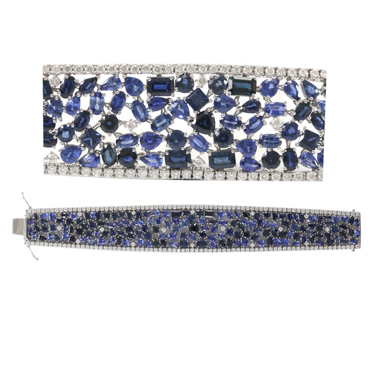 Gold Sapphire And Diamond Bracelet