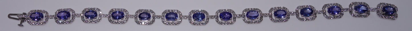 Tanzanite Bracelet with Diamonds