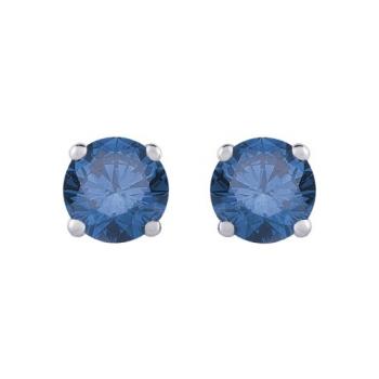 0.50 Ct Pair Of Blue Diamonds Studs