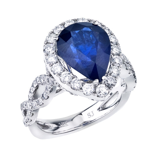 Gold Sapphire And Diamond Ring