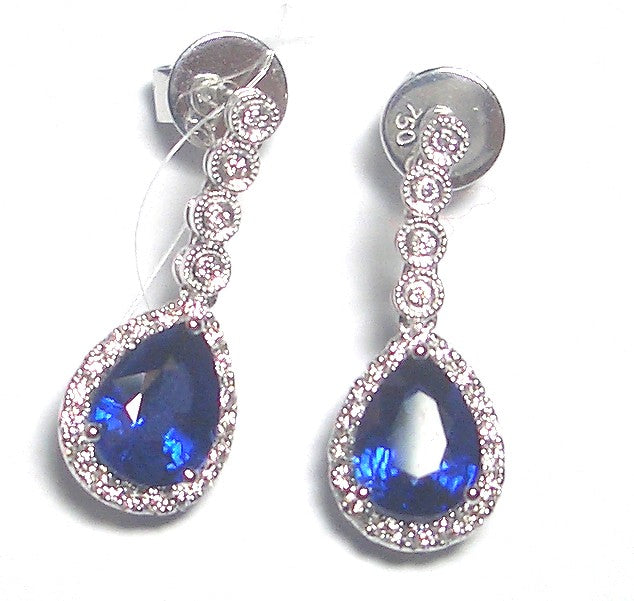 Gold Sapphire And Diamond Earring