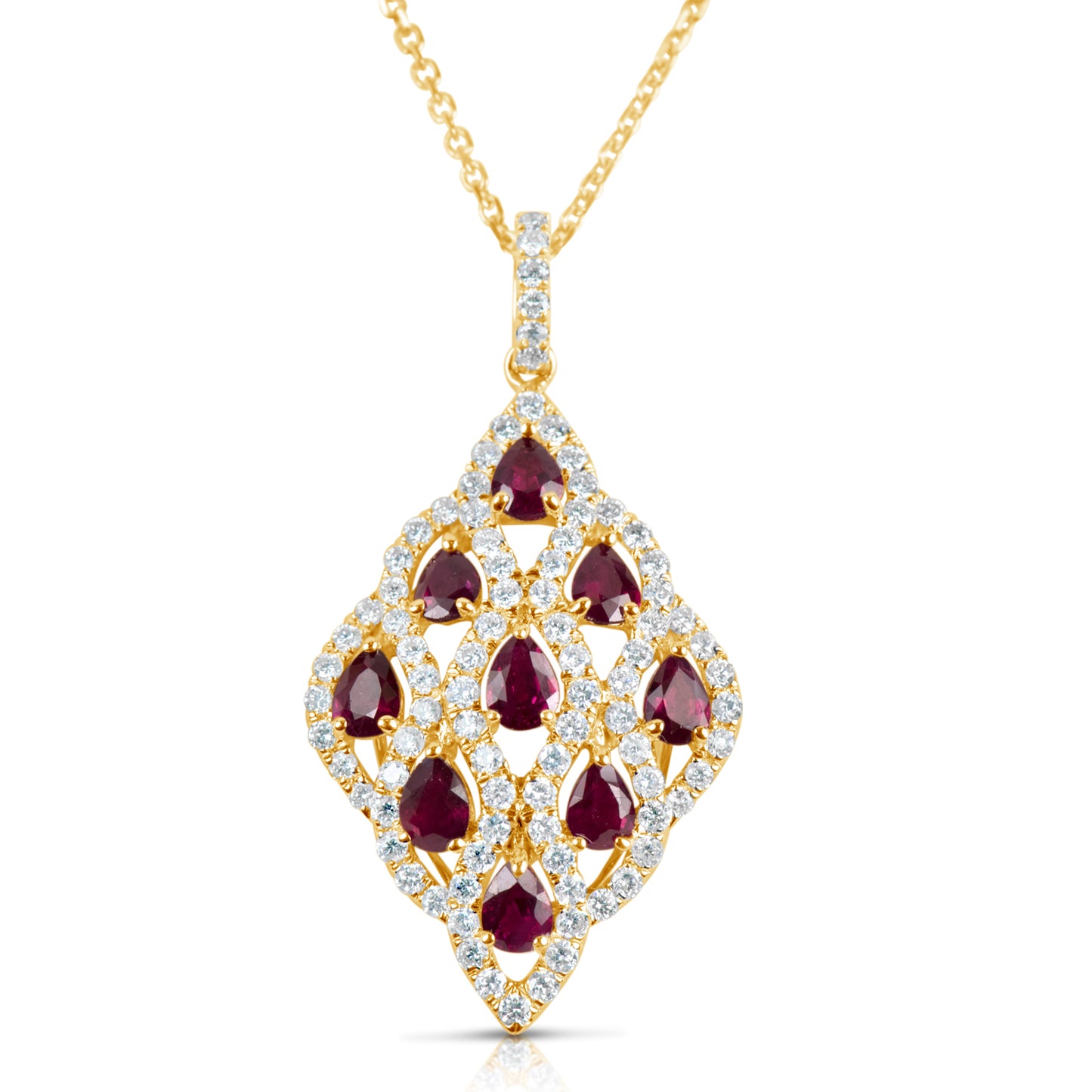 Gold Ruby And Diamond Pendant