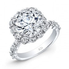 WHITE GOLD CLASSIC HALO ENGAGEMENT RING