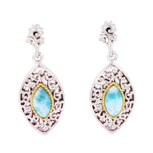Beautiful Larimar Earring in Sterling Silver