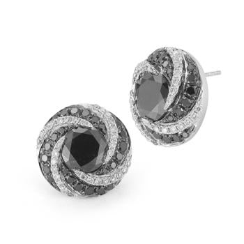 5.30 Ct Black And White Diamond Earring