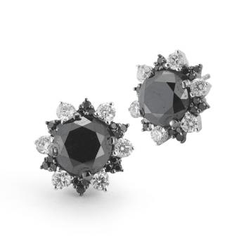 6.17 Ct BLACK And White Diamond Earring