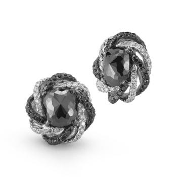 5.92 Ct Black And White Diamond Earring