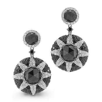 9.73 ct Black And White Diamond Earring