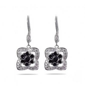 0.98 ct Black And White Diamond Earring