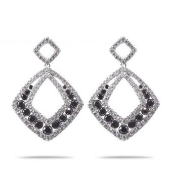 2.02 ct Black And White Diamond Earring