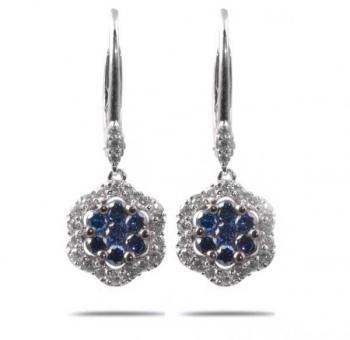 0.50 ct Pair Of Blue And White Diamond Earring