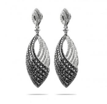 1.58 ct Black And White Diamond Earring