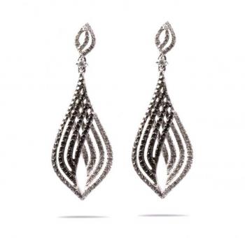 1.76 ct Black And White Diamond Earring