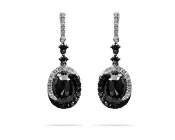 4.08 Ct Black And White Diamond Earring