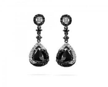 3.83 Ct Black And White Diamond Earring