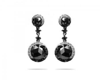4.80 ct Black And White Diamond Earring