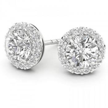 0.50 Ct Round Halo Earrings