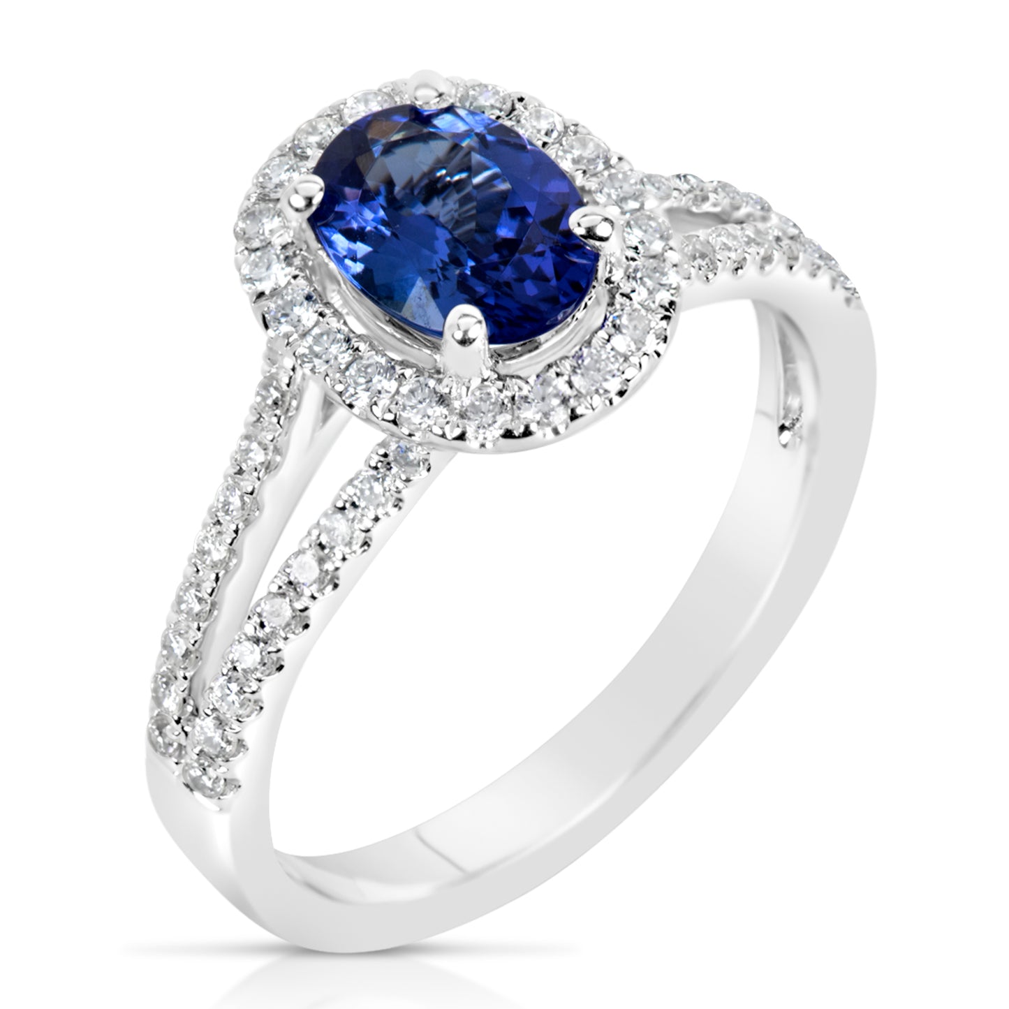 Gold TANZANITE and Diamond Ring