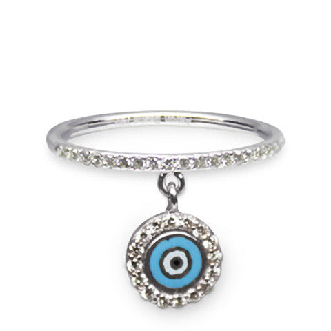Diamond Band With Evil Eye