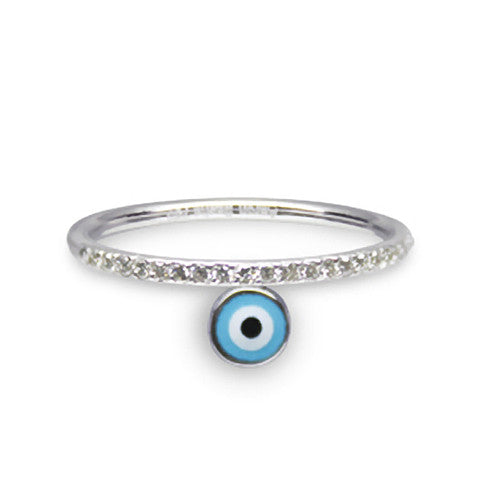Diamond Band With Evil Eye