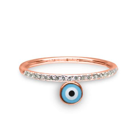 Diamond Band With Evil Eye