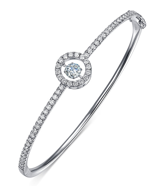 14KT White Gold Dancing Diamond Bracelet