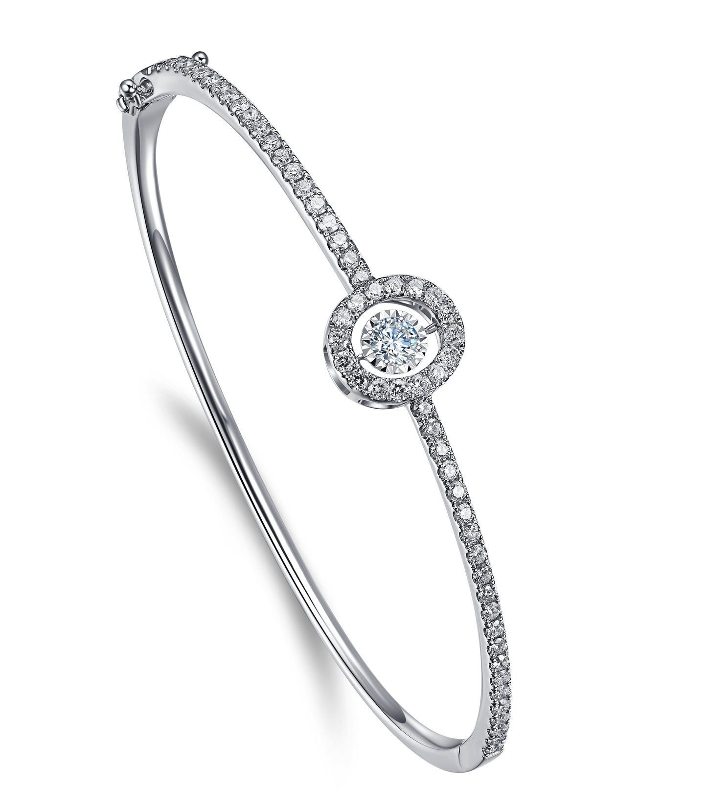 14KT White Gold Dancing Diamond Bracelet