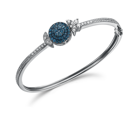 Flip White Gold Bangle with Blue and White Diamond Flip Bangle