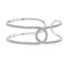 WHITE GOLD INSPIRED STYLISH DIAMOND BANGLE