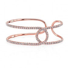 ROSE GOLD INSPIRED STYLISH DIAMOND BANGLE