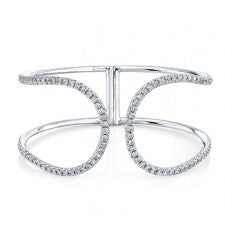 WHITE GOLD INSPIRED TRENDY DIAMOND BANGLE