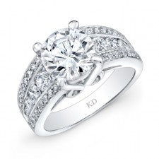 WHITE GOLD INSPIRED VINTAGE DIAMOND ENGAGEMENT RING
