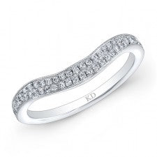 14K DUAL ROWS WHITE DIAMOND WEDDING BAND