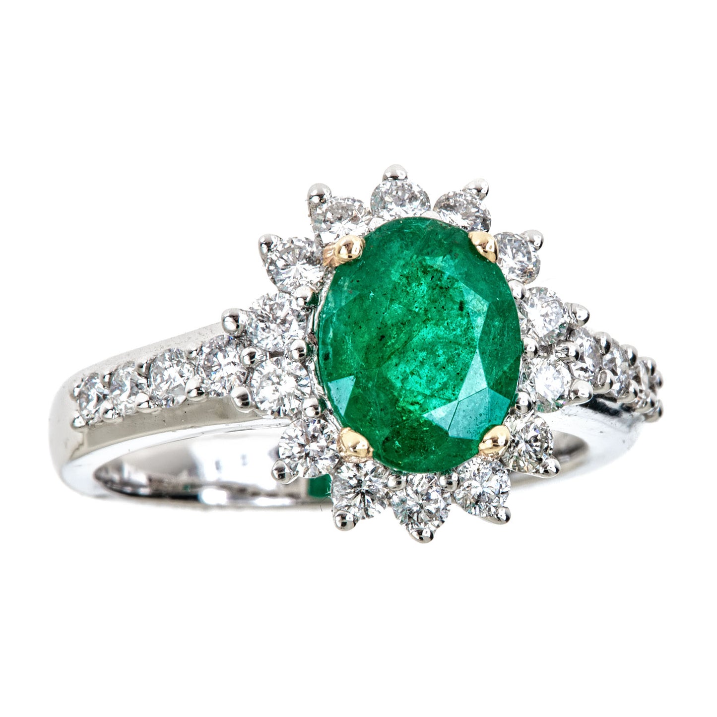 18KW EMERALD RING