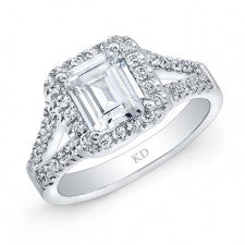 WHITE GOLD CUSHION HALO ENGAGEMENT RING