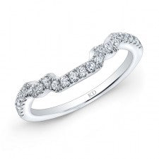 14K SINGLE ROW WHITE DIAMOND WEDDING BAND