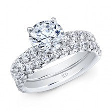 WHITE GOLD INSPIRED CLASSIC DIAMOND ENGAGEMENT SET