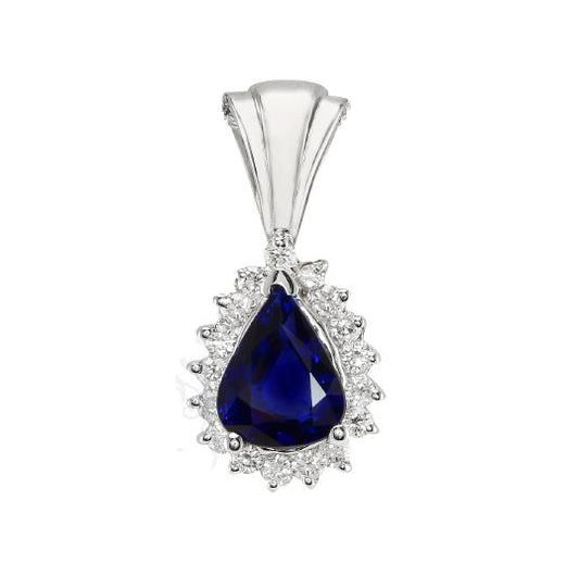 Gold Sapphire And Diamond Pendant