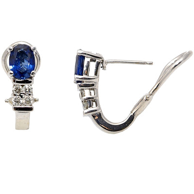 Gold Sapphire And Diamond Earring