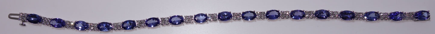 Tanzanite Bracelet with Diamonds