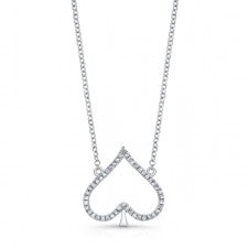 WHITE GOLD TRENDY SPADE DIAMOND PENDANT