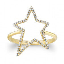 YELLOW GOLD INSPIRED STAR DIAMOND RING