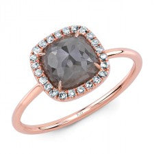 ROSE GOLD INSPIRED HALO ROUGH DIAMOND RING